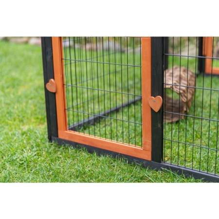 Tarc Exterior Cu Capac Pentru Rozatoare, 150x53x150 cm, Negru/Maro, 62286 [10]