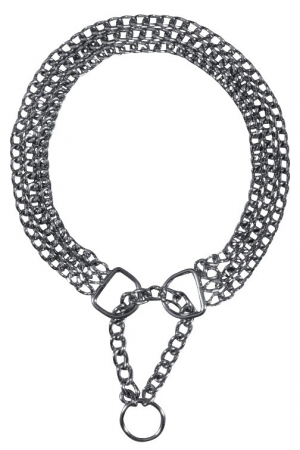 Zgarzi - Zgarda Lant Cu Trei Randuri, Semistrangulanta, L-XL: 60 cm/2.5 mm, 2268	