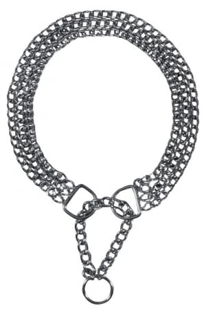 Zgarzi - Zgarda Lant Cu Trei Randuri, Semistrangulanta, XL: 65 cm/2.5 mm, 2269	