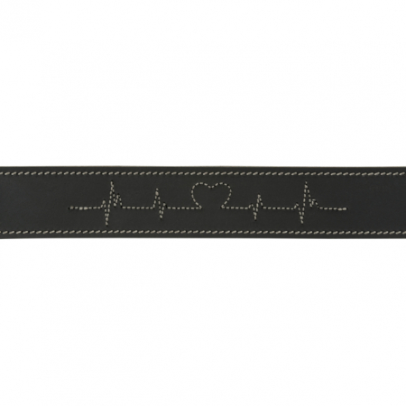 Zgarda Piele Rustic Heartbeat, M: 38-47 cm/40 mm, Negru, 18985 [1]
