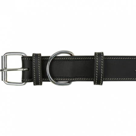 Zgarda Piele Rustic Heartbeat, L-XL: 55-56 cm/40 mm, Negru, 18987 [2]