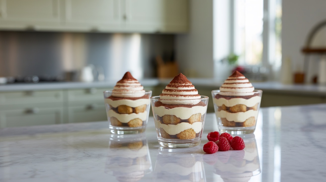 Tiramisu rapid cu mascarpone si frisca, aspect aerat si fin