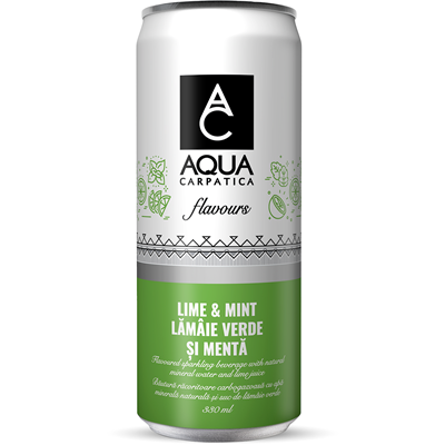 Apa minerala cu aroma de lamaie verde si menta, 4 x 0.33l, Aqua Carpatica [2]