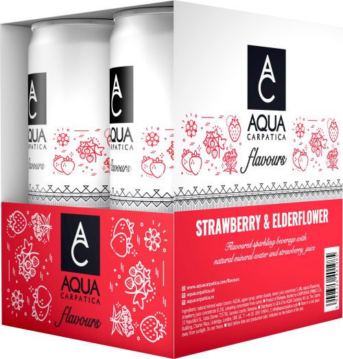 Apa minerala cu aroma de Capsuni si Soc, 4 x 0.33l, Aqua Carpatica [1]