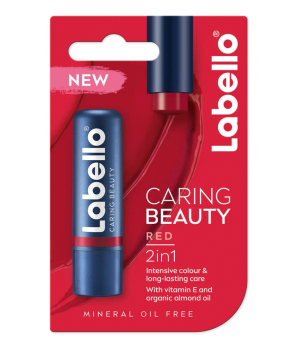 Balsam de Buze 2 in 1, Labello Caring Beauty Red 4,8 g / 5,50 ml [2]