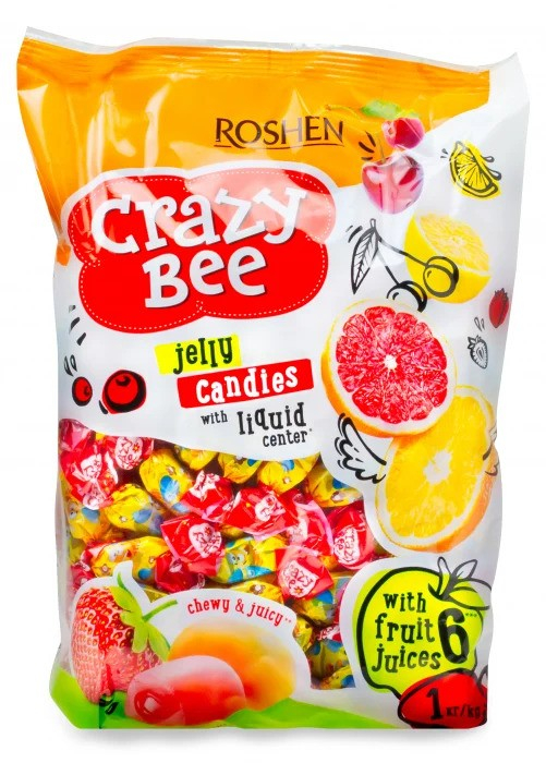 Mix Bomboane Gumate cu Umplutura de Fructe, Roshen Crazy Bee Fruity, 1 kg-Vivomarket.ro [2]