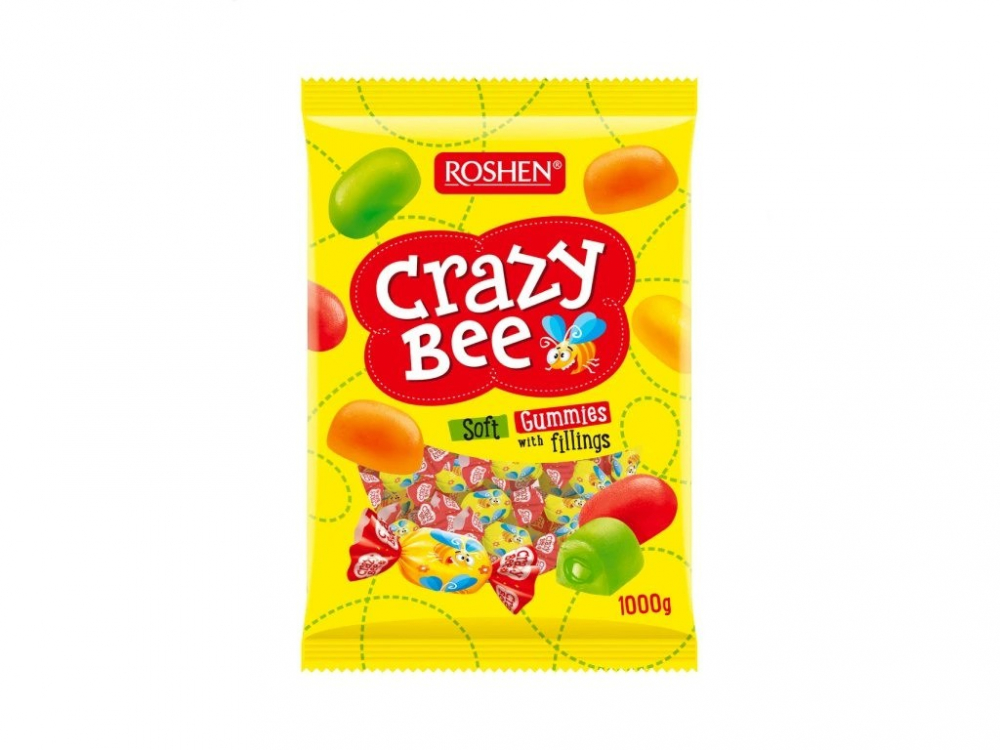 Mix Bomboane Gumate cu Umplutura de Fructe, Roshen Crazy Bee Fruity, 1 kg-Vivomarket.ro [1]