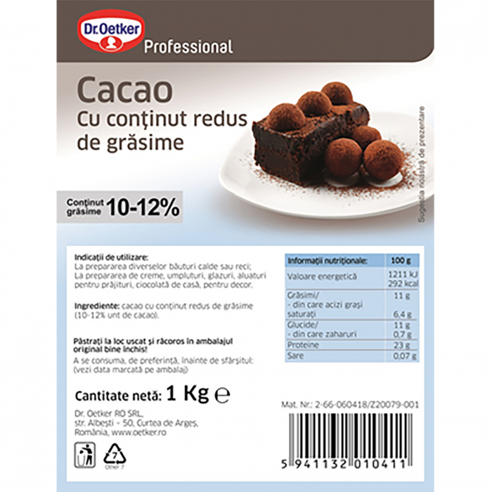 Cacao cu continut scazut de grasime, Dr.Oetker Professional, 1 kg [2]