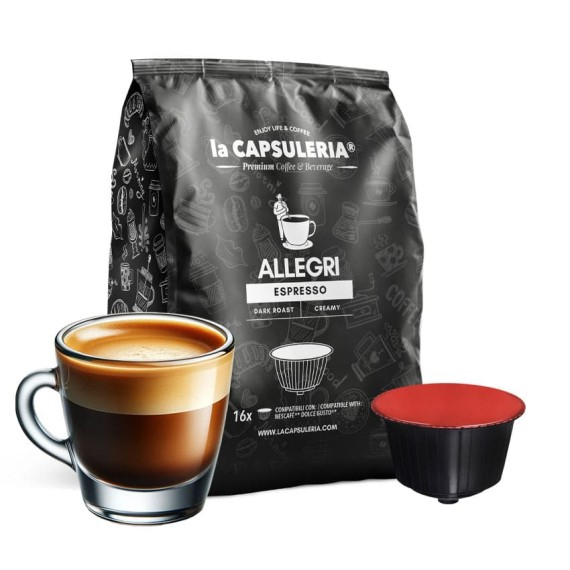 Cafea Allegri Espresso, 16 capsule compatibile Nescafe Dolce Gusto, La Capsuleria [1]