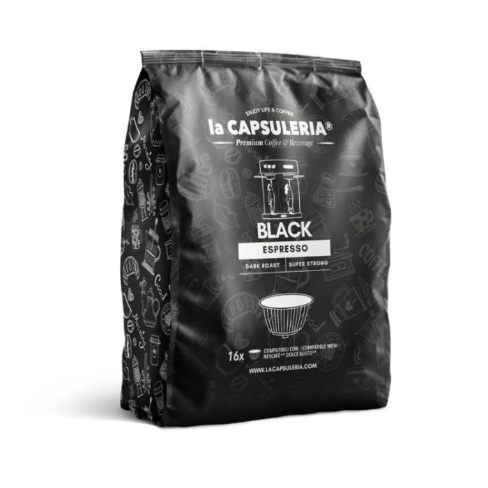 Cafea Black Espresso, 16 capsule compatibile Nescafe Dolce Gusto, La Capsuleria [2]
