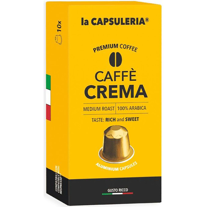 Cafea Crema, 10 capsule de aluminiu compatibile Nespresso, La Capsuleria [2]
