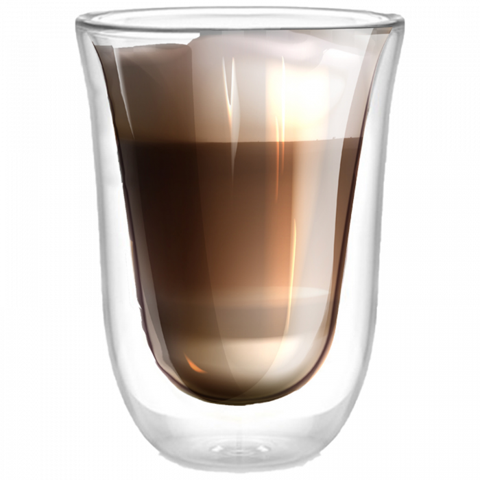 Cana din sticla borosilicata cu pereti dubli, termorezistente, 270 ml, transparenta, Modesto [1]