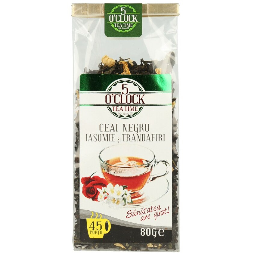 Ceai negru cu Iasomie si Trandafir , 80 g, 5 O'Clock Tea [1]
