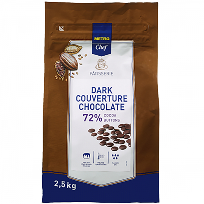 Ciocolata de menaj discuri, 72% Cacao, 2.5 Kg, Metro Chef [1]