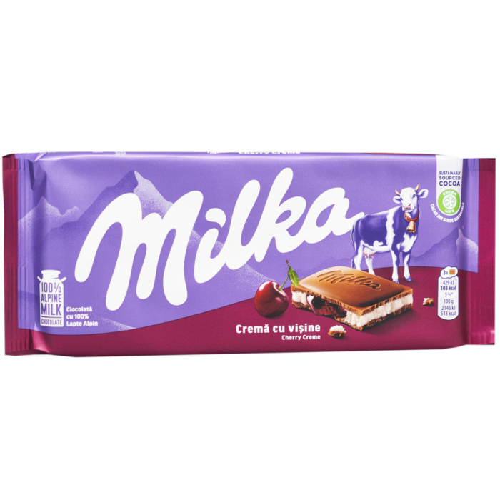 Ciocolata Milka Alpine cu Crema de Visine, 100 g-Vivomarket.ro [1]