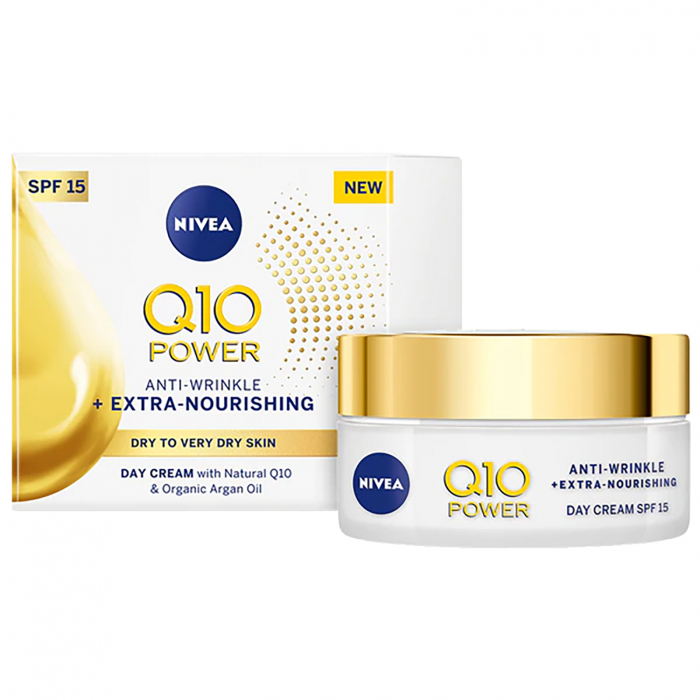 Crema de zi Nivea Q10 Power antirid plus intensiv hidratanta, pentru ten uscat, SPF 15, 50 ml [1]