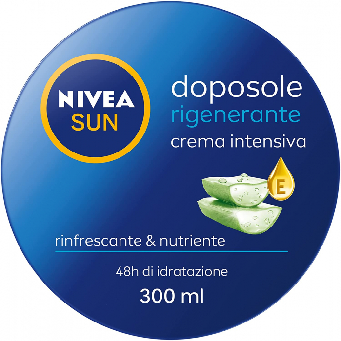 Crema intensiva dupa plaja regeneranta 300 ml,cu aloe vera organic, acid hialuronic si vitamina E,hidratanta si revigoranta, NIVEA SUN, 300 ml [2]