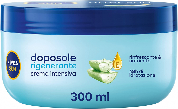 Crema intensiva dupa plaja regeneranta 300 ml,cu aloe vera organic, acid hialuronic si vitamina E,hidratanta si revigoranta, NIVEA SUN, 300 ml [1]