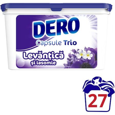 Detergent de rufe capsule Dero 2in1 Levantica si Iasomie, 27 spalari [2]