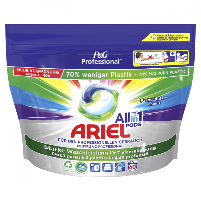 Detergent de rufe capsule Ariel Professional All in1 PODS Color+, 60 spalari [1]