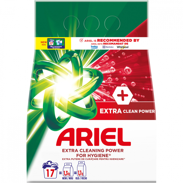Detergent de rufe pudra Ariel +Extra Clean Power, 1.275kg, 17 spalari [1]