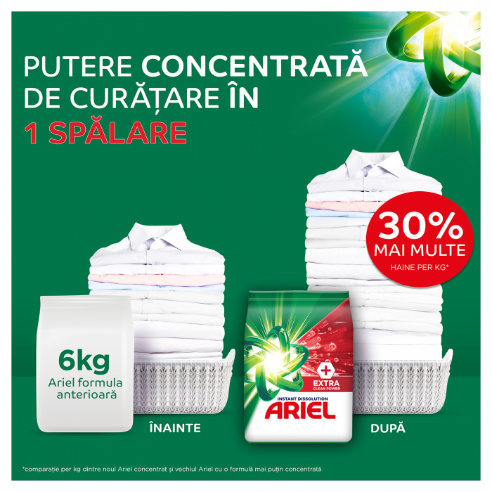 Detergent de rufe pudra Ariel +Extra Clean Power, 2.55kg, 34 spalari [4]