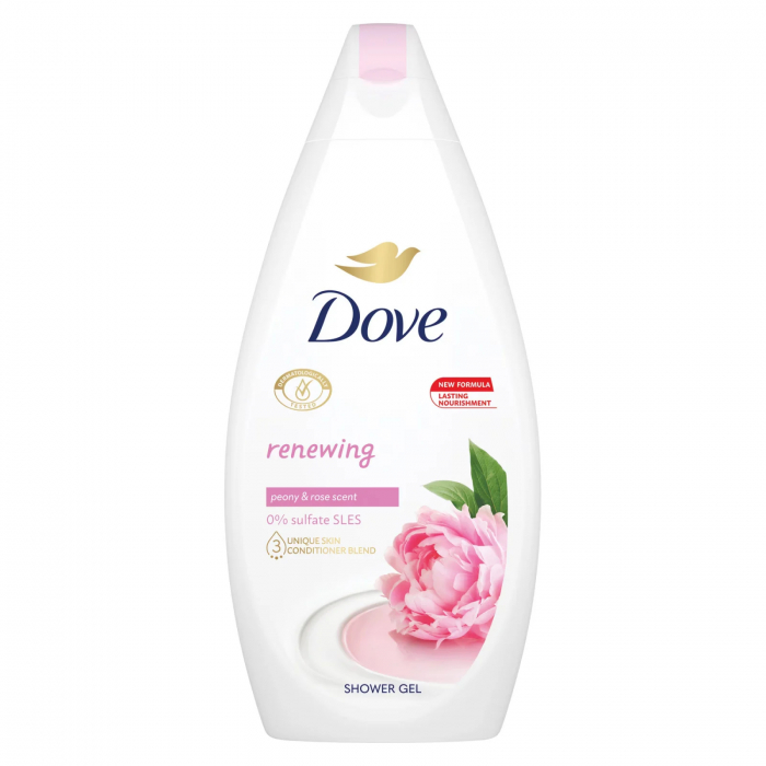 Gel de dus Dove Renewing cu Bujor si Ulei de Trandafir, 450 ml [1]
