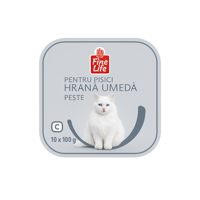 Hrana umeda cu Peste pentru Pisici adulte, Fine Life, 10 x 100 g [1]