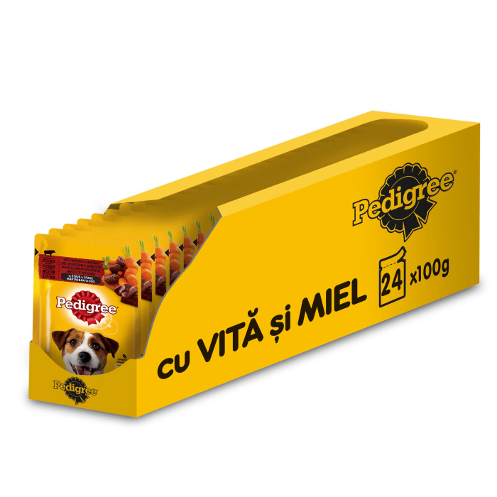Hrana umeda pentru caini Pedigree Adult, Vita & Miel, 24x100g [1]