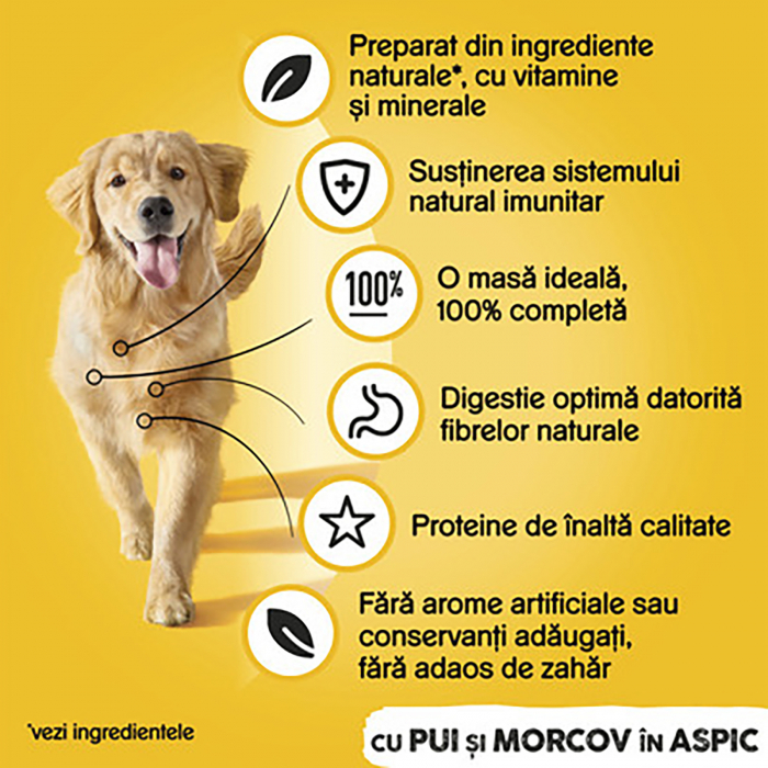 Hrana umeda pentru caini Pedigree Adult, Pui si Morcovi, in Aspic 1.2 Kg [5]