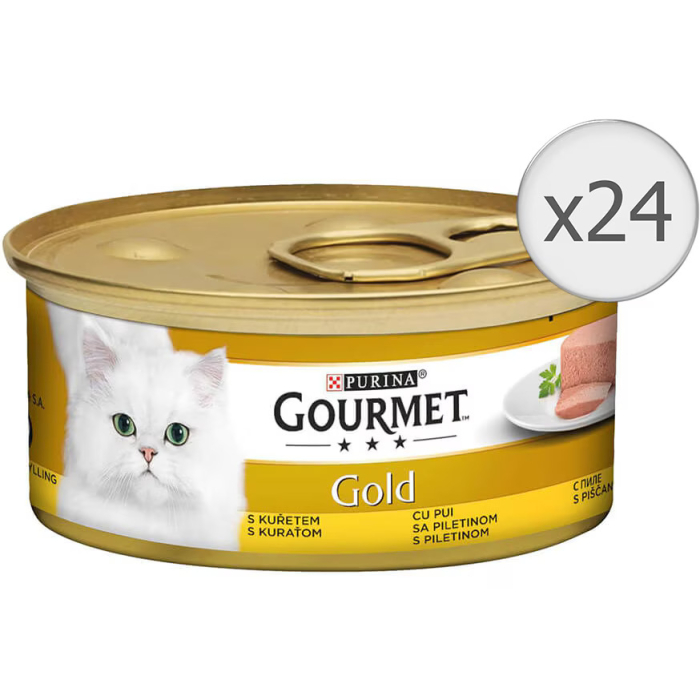 Hrana umeda pentru pisici Gourmet Gold, Mousse Pui, 24 x 85 g [1]