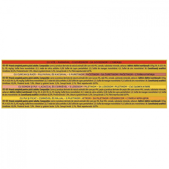 Hrana umeda pentru pisici Gourmet Gold, Mousse Vita, Curcan si Rata, Somon si Pui, Pui si Ficat, 4 x 85 g [10]