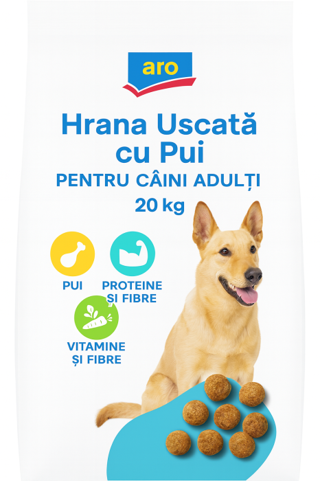 Hrana Uscata cu Pui pentru Caini Adulti 20 Kg, Aro [1]