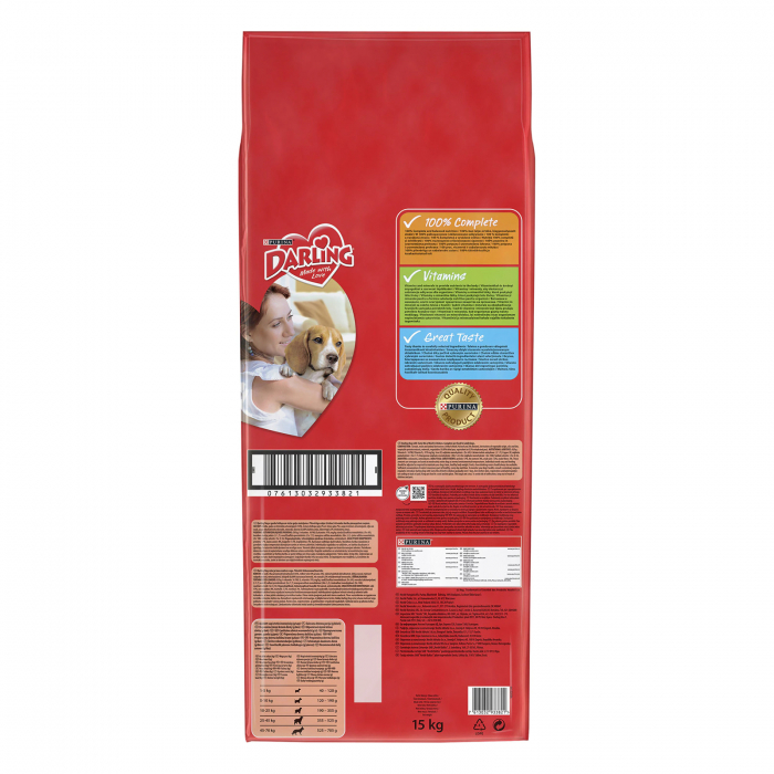 Hrana uscata pentru caini Darling, Vita, Pui & Legume, 15Kg [2]