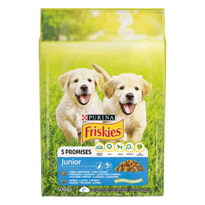 Hrana uscata pentru caini Friskies Junior, Pui & Legume, 500 g [1]