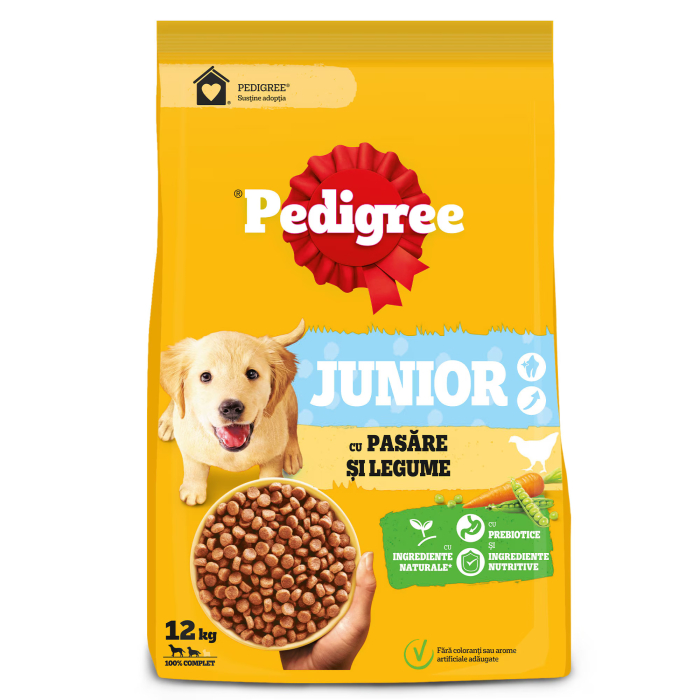 Hrana uscata pentru caini Juniori Pedigree, cu pasare si legume, 12 Kg [1]