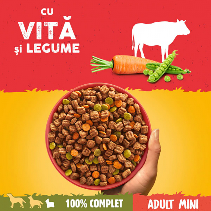Hrana uscata pentru caini Pedigree Adult, Talie Mica, Vita si Legume, 12Kg [2]