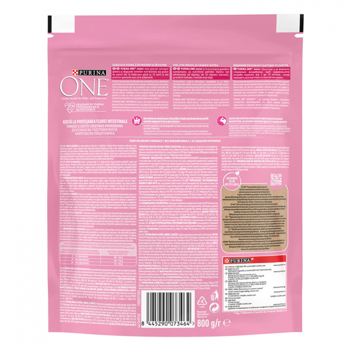 Hrana uscata pentru pisici cu continut bogat in Pui si Cereale Integrale, Purina One Junior, 800g [2]