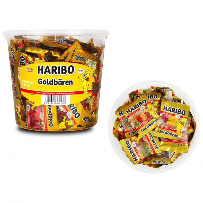 Jeleuri cu aroma de fructe Haribo Goldbaren, Mini pachete, 100x10g [2]