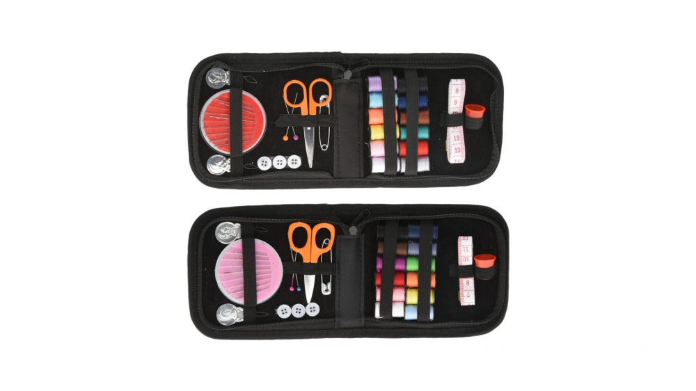 Kit de cusut cu ace, papiote, foarfece, metru si alte accesorii, 34 piese, Negru, Elegance [3]