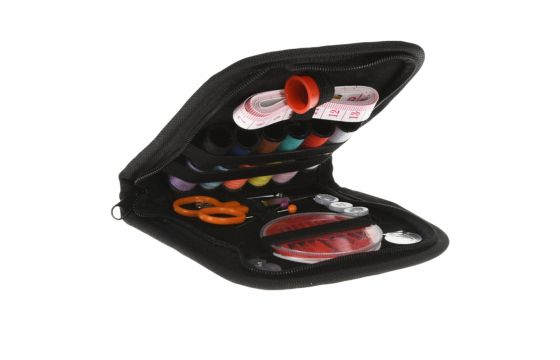 Kit de cusut cu ace, papiote, foarfece, metru si alte accesorii, 34 piese, Negru, Elegance [2]