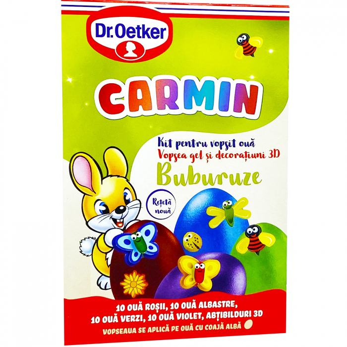 Kit pentru vopsit oua, vopsea gel si decoratiuni 3D, Dr Oetker Buburuze, 4 culori [3]
