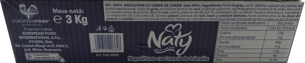 Napolitane cu crema de lamaie, 3kg , NATY [4]