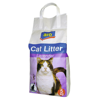Nisip pentru Pisici cu Parfum de Lavanda, 5 Kg, Aro  [1]