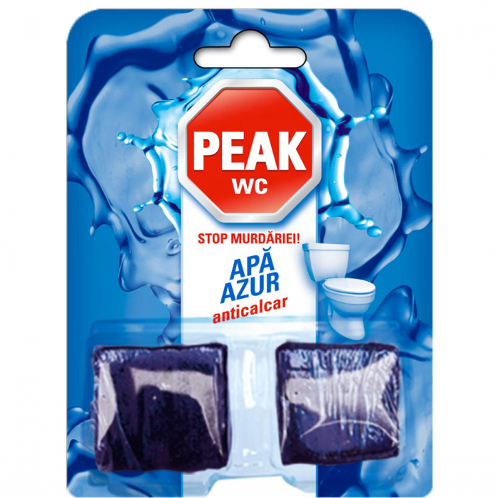Odorizant tablete anticalcar pentru bazin Toaleta, Peak WC Apa Azur Marin, 2 x 50 g [1]