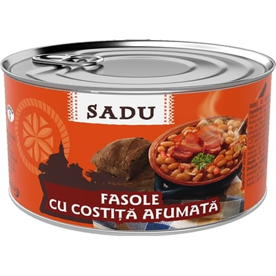 Fasole cu costita afumata, Sadu, 400 g-VivoMarket.ro [1]