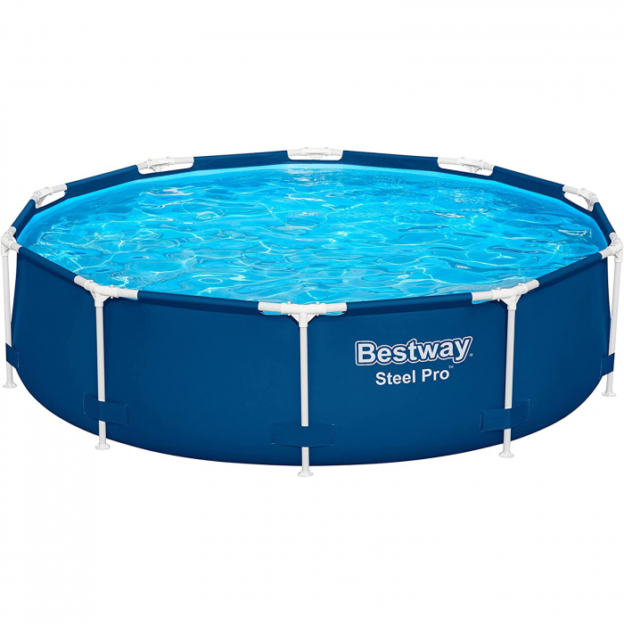 Piscina cu cadru metalic Rotunda Bestway Steel Pro, pompa filtrare, 305X76 Cm, 4678 litri [1]