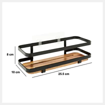 Polita din inox si lemn de salcam, Negru, Rezistent la apa, Five [2]