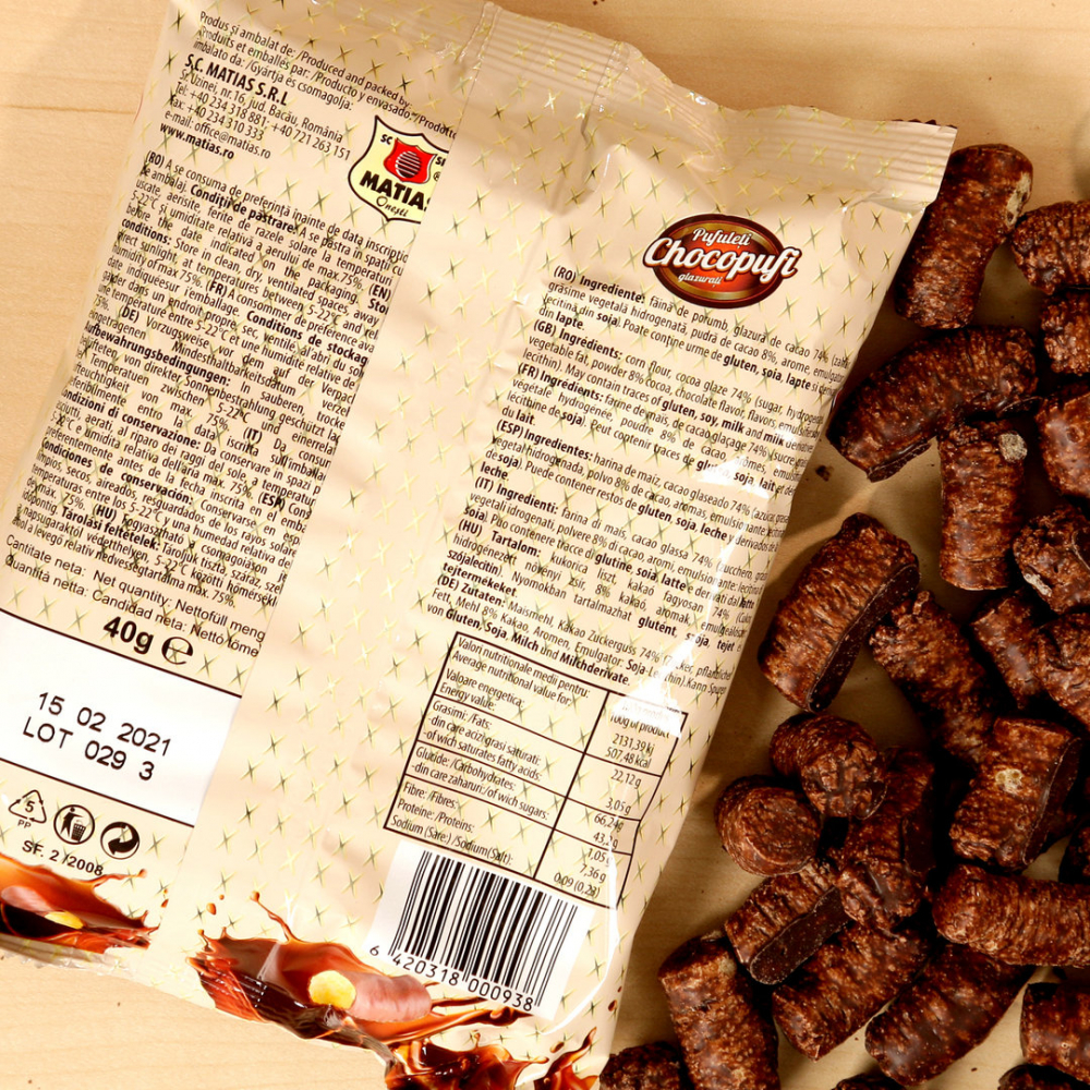 Pufuleti Glazurati cu Cacao, 30 x 40 g, Buggy [3]
