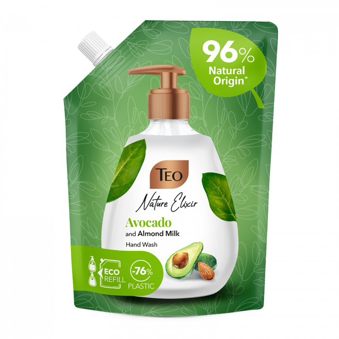 Rezerva sapun lichid TEO Nature Elixir, Avocado & Almond Milk, 500 ml [1]